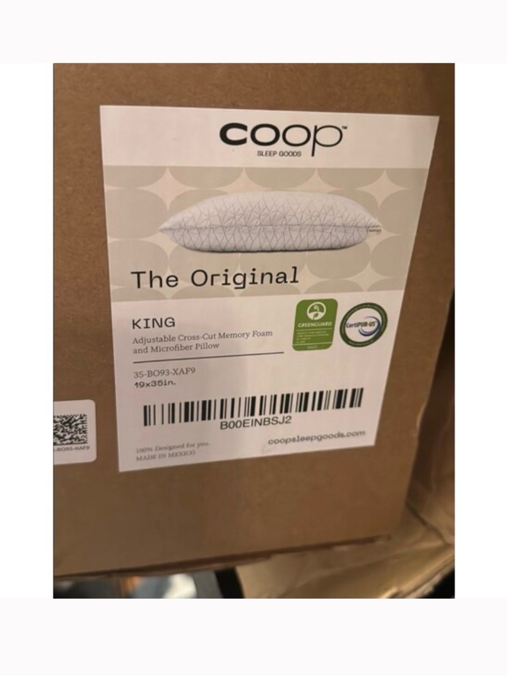 Coop White Adjustable Memory Foam Blend Pillow - Extra Oomph™ - Picture 4 of 4